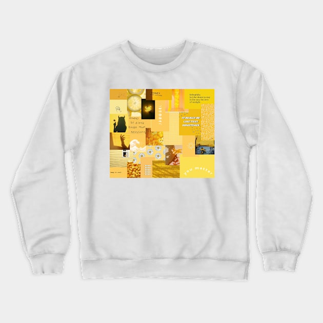 yellow aesthetic collage Crewneck Sweatshirt by morgananjos
